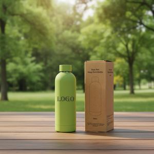Botella de Agua de Acero Inoxidable de Boca Estrecha, Termo con Aislamiento al Vacío, Recubrimiento de Goma, Portátil para Deportes, con Logotipo Personalizado, Entrega Rápida - Product Image 1