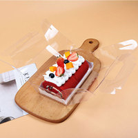Boîte à gâteau personnalisée avec logo, recyclable, de qualité alimentaire, avec poignées, épaisseur 0,33 mm, petite, en plastique PET transparent pour l'emballage de rouleaux