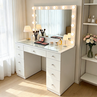 Miroir de maquillage éclairé pour les boutiques de mariées, table de maquillage professionnelle pour artistes maquilleurs, table de maquillage pour salon de beauté
