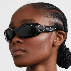 Lunettes de soleil ovales de style européen et américain pour femmes, verres PC UV400, design Y2K tendance, origine Taizhou - Product Image 1