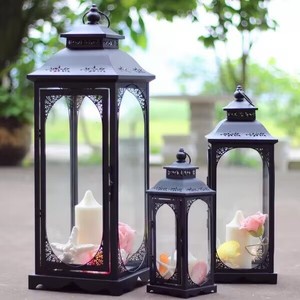 Lampada da Terra in Ferro Stile Retrò Europeo, Portacandele in Vetro, Decorazioni Natalizie, Portacandele in Metallo - Product Image 2