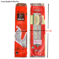 Sac en plastique pour pâtes/nouilles/pâtes/macaroni/riz imprimé personnalisé avec fenêtre transparente sans danger pour les aliments