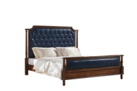 Lit en bois massif de style européen rustique antique en acajou pour chambre à coucher