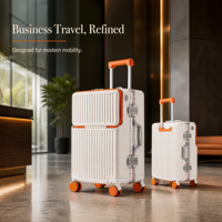 Valise à roulettes rigide avec ouverture frontale, chargement USB, résistante à l'eau, serrure TSA, pour voyages d'affaires