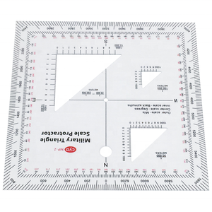 CYA MP-2 स्थलाकृतिक मानचित्र पैमाने नक्शा पढ़ने के लिए त्रिकोण पैमाने चांदा समन्वय पैमाने चांदा ग्रिड रीडर - Product Image 3