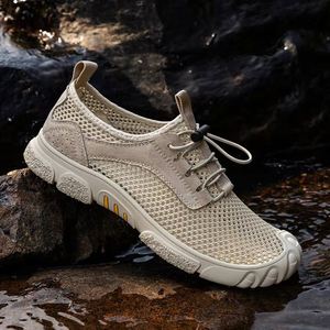 Nouvelles chaussures de sport d'extérieur à lacets pour la pêche, respirantes, monobloc, en maille fine perforée, décontractées pour le printemps et l'automne - Product Image 4
