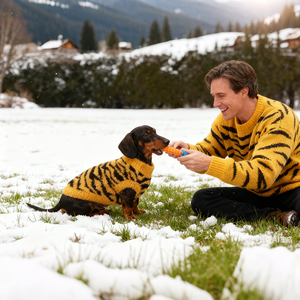 Sweater Anjing Rajut Motif Harimau untuk Musim Dingin, Pakaian Musim Dingin untuk Anjing Kecil, Pakaian Rajut untuk Anjing Besar untuk Luar dan Dalam Ruangan - Product Image 4