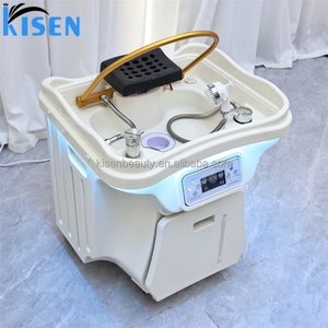 อ่างสระผมเคลื่อนที่ Kisen พร้อมอุปกรณ์ทำสปาผม อ่างล้างผมสีขาว Zen-flow แบบไม่มีท่อ รุ่น Japeness Bac พร้อมถังเก็บน้ำร้อน 2 ถัง - Product Image 3