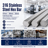 Barre hexagonale en acier inoxydable 316 de 27 mm, 30 mm, 32 mm, tréfilée à froid, pour quincaillerie marine, pièces de pompe et fixations résistantes à la corrosion