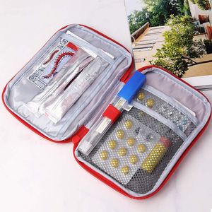 Botiquín de primeros auxilios multifunción portátil, bolsa de medicina de emergencia con cremallera, incluye pastillero, caja divisora para viaje con bolsa de malla - Product Image 4