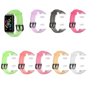 Bracelets de montre en TPU transparents lisses pour Huawei <span class=keywords><strong>band</strong></span> <span class=keywords><strong>6</strong></span> Bracelet de montre confortable respirant pour <span class=keywords><strong>Honor</strong></span> <span class=keywords><strong>band</strong></span> 7 Bracelet de sport en TPU - Product Image 1