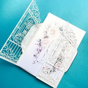 Tarjeta de Invitación Rectangular de Papel Reciclable con Estampado Dorado Brillante y Diseño Europeo Moderno, Impresa en 1 Color con UV - Product Image 5