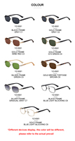 Partagas Vente en gros Mode Tendance Designer Logo personnalisé Rectangle Métal Cadre UV400 Protection Lunettes de soleil pour femmes