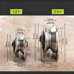 Poulie à gorge en V avec support au sol, en acier galvanisé robuste, double roulement, pour grue industrielle, certifiée CE, OEM disponible - Product Image 2