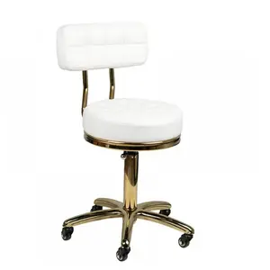 Gorgeous Beauty SPA Adjustable Rolling Hairdressing Gold Master Tony Master Chair Salon Stool