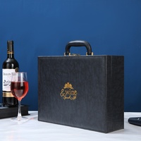 Boîte cadeau universelle pour vin rouge en MDF, forme rectangulaire, emballage pour le Festival du Dragon, vente en gros, modèle avec impression dorée