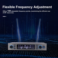 Sistema de Micrófono Inalámbrico Dual UHF-3000 Accuracy Pro Audio, Micrófono Inalámbrico de Mano UHF Profesional Portátil