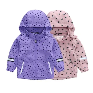 Оригинальный оригинальный весенне-осенний милый флисовый мягкий непромокаемый дождевик с капюшоном для маленьких девочек, ветрозащитное пальто, детская одежда