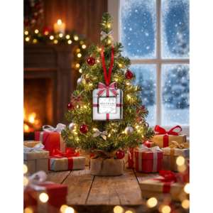 Beltrami Hanging Photo Frame 2x2 Silver Plated Christmas Ornament Gift <b>Bow</b> <b>Red</b> Silver - Product Image 2