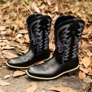 <span class=keywords><strong>Stivali</strong></span> da cowboy western ricamati con punta larga, modello retrò, confezionati in busta con cerniera YT 8802 (senza scatola) - Product Image 1