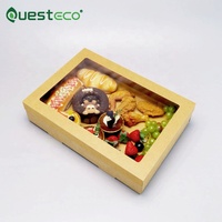 Boîte d'Emballage Pliante Kraft Ondulée pour Pique-nique et Collation, Pâtisserie, Fruits, Aliments, Vente en Gros Personnalisée, Traiteur, Plats à Emporter, Fête