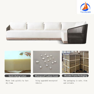 Juego de salón de lujo para todo tipo de clima, mimbre de jardín <span class=keywords><strong>blooma</strong></span>, 7 piezas, juego de muebles de jardín de ratán pe - Product Image 2