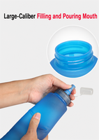 Gourde souple en TPU de 500 ml, bouteille d'eau pliable pour la course à pied, gourde souple sans BPA pour le trail et le marathon, pour gilet d'hydratation