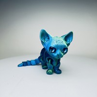 Mainan Fidget Kucing Siam 3D Print dengan Sendi Bergerak, Pereda Stres, Ornamen Meja, Figur Mainan untuk Dewasa dan Anak-anak, Hadiah