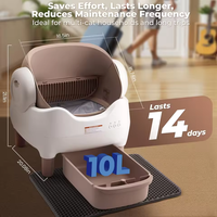 Bac à litière intelligent pour chat personnalisé OEM, design carré ouvert, grande capacité de 65 L, fonction d'auto-nettoyage intelligente, contrôle par application