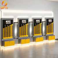 Vitrine murale personnalisée pour lunettes de soleil avec éclairage LED et logo, présentoir pour magasin d'optique