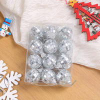 Vente chaude Argent Disco Gâteau Décoration Lumineux Miroir Réfléchissant Boules De Noël gâteau décor boule pour fête d'anniversaire