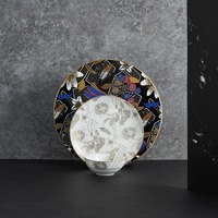 Luxe Restaurant Bone China Servies Fancy Borden Hotel Zwart En Wit Milieuvriendelijke Keramische Dinersets Voor Europese Kopers