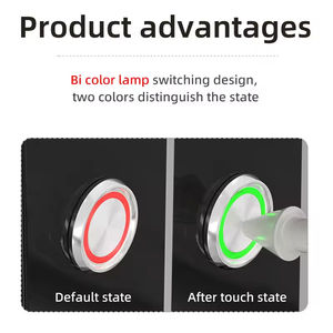 <span class=keywords><strong>Interrupteur</strong></span> piézoélectrique HBAN IP68 étanche en acier inoxydable, capteur tactile <span class=keywords><strong>avec</strong></span> plage de détection de 1 à 5 mm et éclairage annulaire LED - Product Image 3