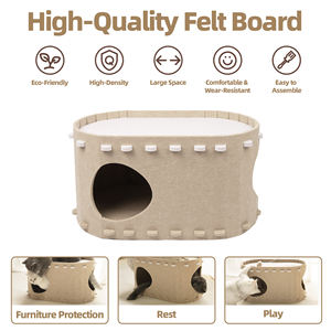 Eenvoudig te monteren kattenhuis voor binnenkatten, dubbelzijdige kattenbedhol, ruime, afgesloten kattenbed voor thuis - Product Image 2