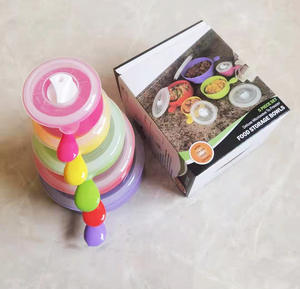 BPA-Free Plastic Microwave Bowl with Lid Sustainable Everyday Use Frozen Food Container Set of 5 for Hotels <b>Lunch</b> <b>Boxes</b> - Product Image 4