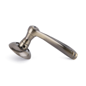 Poignée de porte européenne en aluminium laiton antique sur roseau, levier d'intérieur moderne avec ensemble de serrure pour porte en bois, maison et projets - Product Image 5