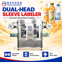Équipement d'étiquetage thermorétractable électrique de haute qualité avec contrôle PLC, applicateur automatique à deux têtes pour bouteilles rondes