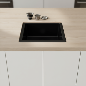 Évier de bar en quartz à encastrer 18 x 16, cuve simple carrée, finition mate, pour cuisine - Product Image 2