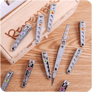 Nail Clippers Stainless Steel Round Handle Home Use Finger Nail Care Tools Random Pattern - Product Image 1