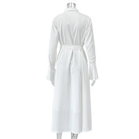 Enyami Modeste Blanc Soyeux En Mousseline De Soie Soirée Grande Plissée Lâche Mode Longue Maxi Femmes Robe Avec Ceinture