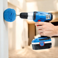 Ensemble de 6 éponges abrasives grossières et fines de 80 mm avec disque à anneau en acier pour perceuse électrique, polissage multi-surfaces