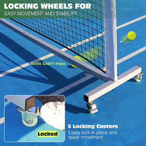 Sistema de Red de Pickleball Portátil con Ruedas, Tamaño Reglamentario de 22 Pies, Marco de Metal Resistente, Bolsa de Transporte - Product Image 3