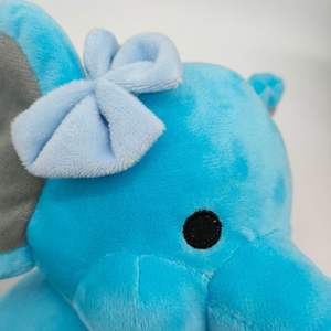 Factory <strong>Price</strong> Kawaii <strong>Elephant</strong> Nurse Bow Pillow 25cm Soft Cotton PP Cotton Unisex Big <strong>Ear</strong> Stuffed Toy Grey Blue Colors Cute Baby - Product Image 4
