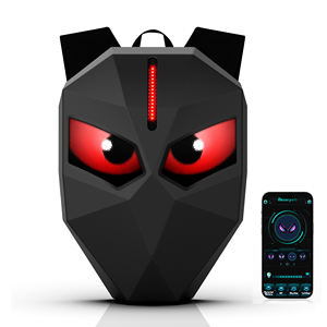 Mochila de ciclismo con ojos LED coloridos, bolsas de ciclismo programables con luces LED, Control de aplicación, mochila de ciclismo impermeable de carcasa dura - Product Image 2