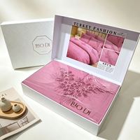 Ensemble de housse de couette moderne brodée de qualité, 6 pièces, motif floral, 4 taies d'oreiller, matériau polyester/coton, boîte cadeau de luxe