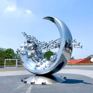 S002 Custom <b>Outdoor</b> Stainless Steel Art Sculpture Large <b>Mirror</b> Polished Statue <b>For</b> Plaza Villa Landscape Decoration - Product Image 4
