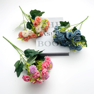 Ramo de Flores de Seda de 33 cm, Clavel e Hortensia, Decoraciones para Mesa de Boda y Hogar, Accesorios de Fotografía - Product Image 3