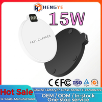 Chargeur circulaire sans fil pour téléphone intelligent 7.5w 10w 15w Lampe à LED Charge rapide Chargeur sans fil de bureau