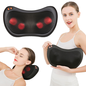 Coussin de massage Shiatsu chauffant pour le cou, pétrissage profond des tissus, contrôle de la minuterie, alimentation par batterie/USB, batterie au lithium, double usage voiture/maison - Product Image 1