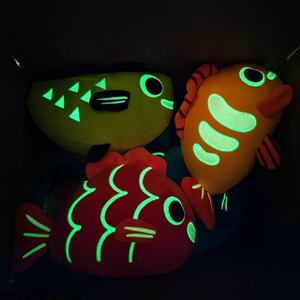 اتجاه جديد متعدد الألوان رقعة السمك القطيفة أسلوب العمل ليلة ضوء زينت محشوة لعبة السمك الحيوان القطيفة مخصص - Product Image 3